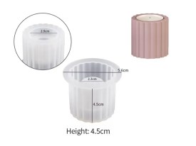 Molde silicona porta vela redondorayado